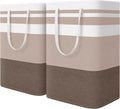 HomeHacks 2 Pack Large Laundry Baskets, Laundry Hampers Bags (Khaki 75Lx2)