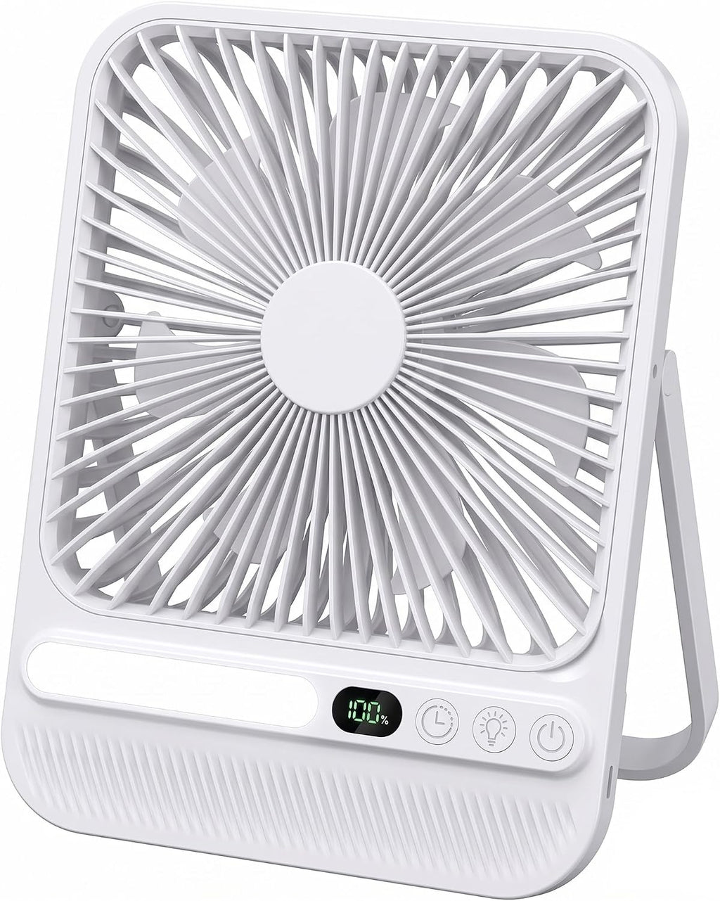8000mAh Ultra-Thin Portable Travel Fan with Timer, Light&LED Display