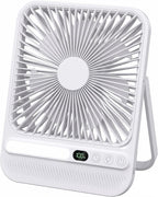8000mAh Ultra-Thin Portable Travel Fan with Timer, Light&LED Display