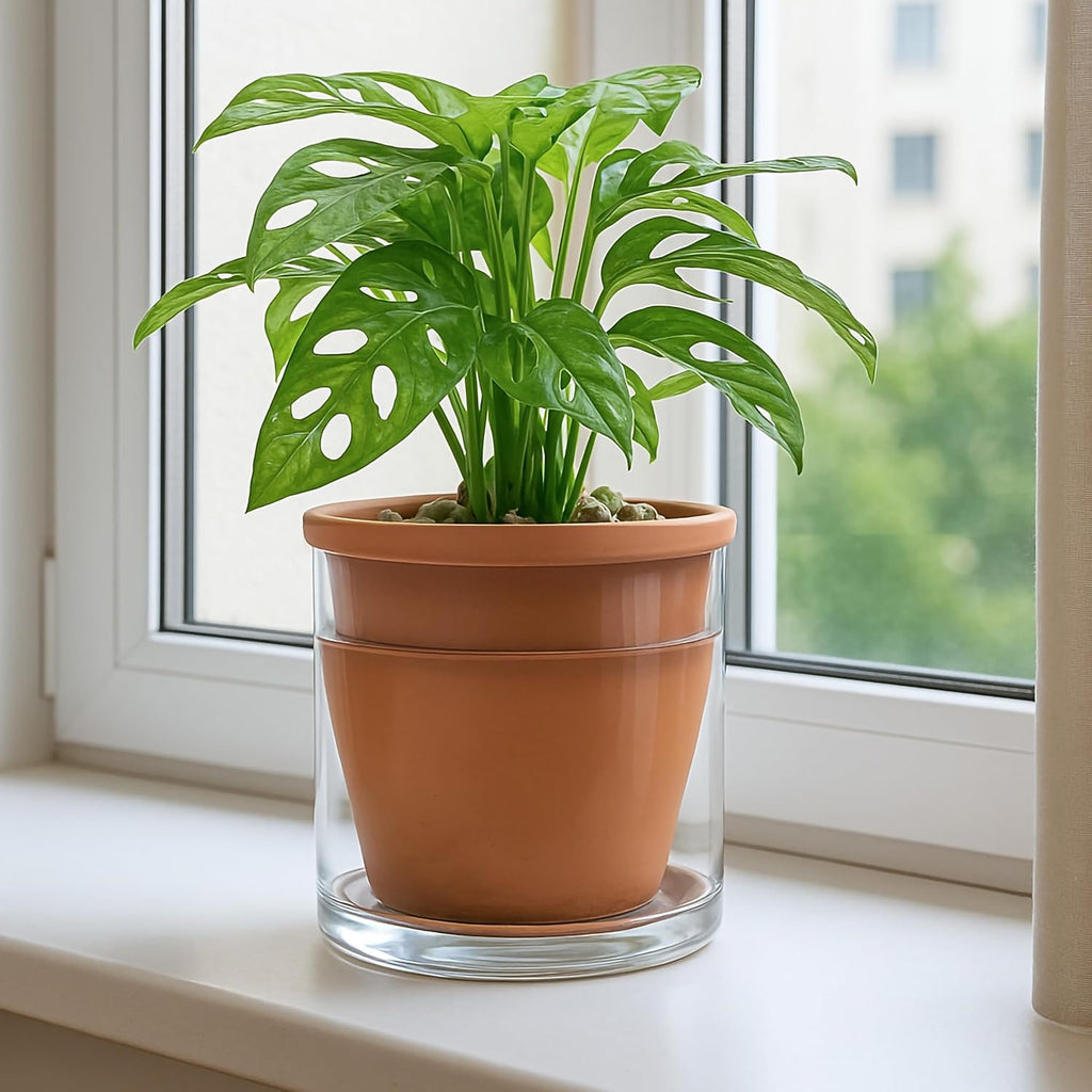 D'vine Dev Self Watering Terracotta Planter Pot, 6 in, 2-Pack, 37-Y-B-1