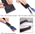 Electriduct 3.5" Side Entry Hook and Loop Cable Sleeve - 25 Feet - Black