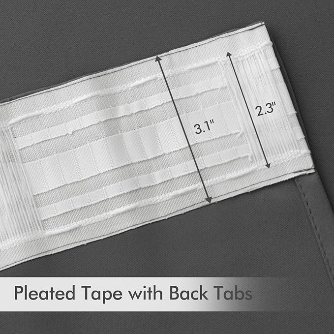 MIULEE Grey Back Tab Blackout Curtains 63 Inch Length 2 Panels Set - Image 4