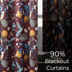 Topfinel Rust Floral Curtains 96 Inches Long 2 Panels Unique Beige Luxury - Image 5