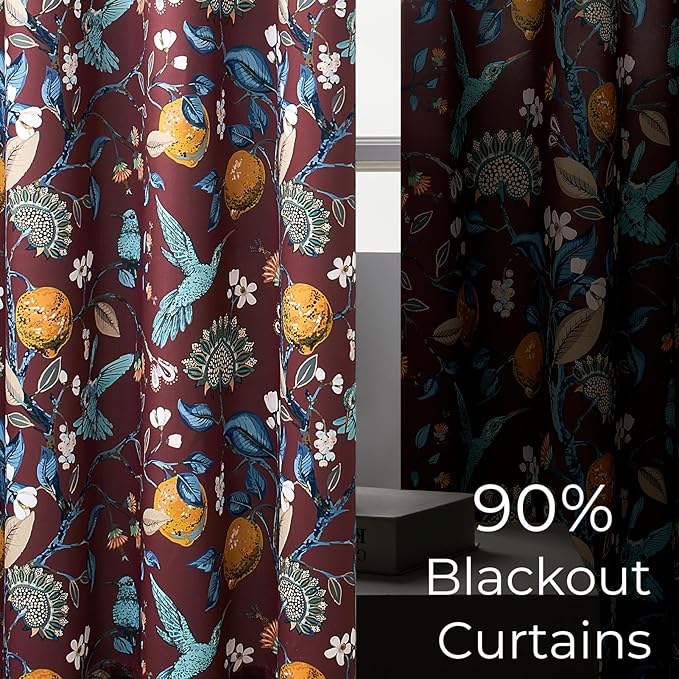 Topfinel Rust Floral Curtains 96 Inches Long 2 Panels Unique Beige Luxury - Image 5