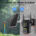 LETSCEE Security Cameras Outdoor WiFi,5G/2.4G Cameras for Home Security Solar Power with Dual Lens,Motion Detection,Night Vision,2-Way Audio,Weather Proof,No Subscription Fee