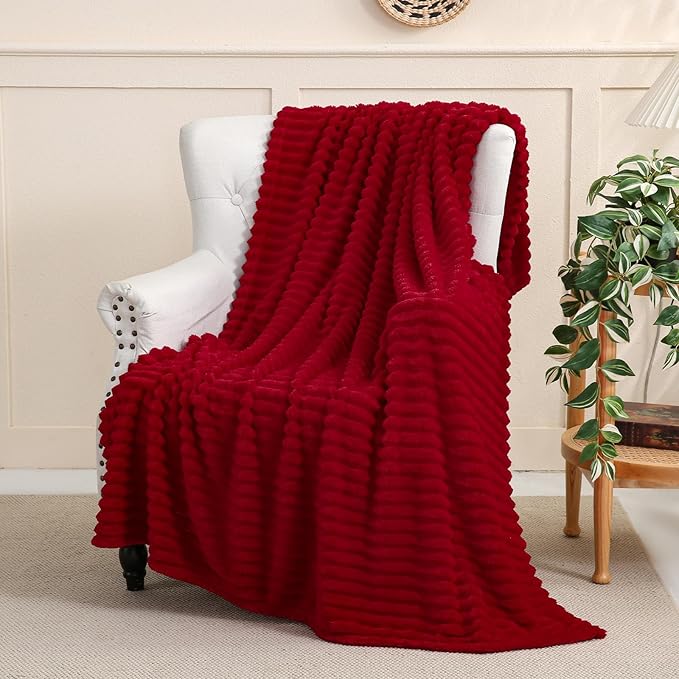 Red Fleece Throw Blanket 108”×90” - Image 2