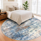IOHOUZE Abstract Round Area Rug 8 Ft Washable Circle Rugs Large Round Rug Non - Image 8