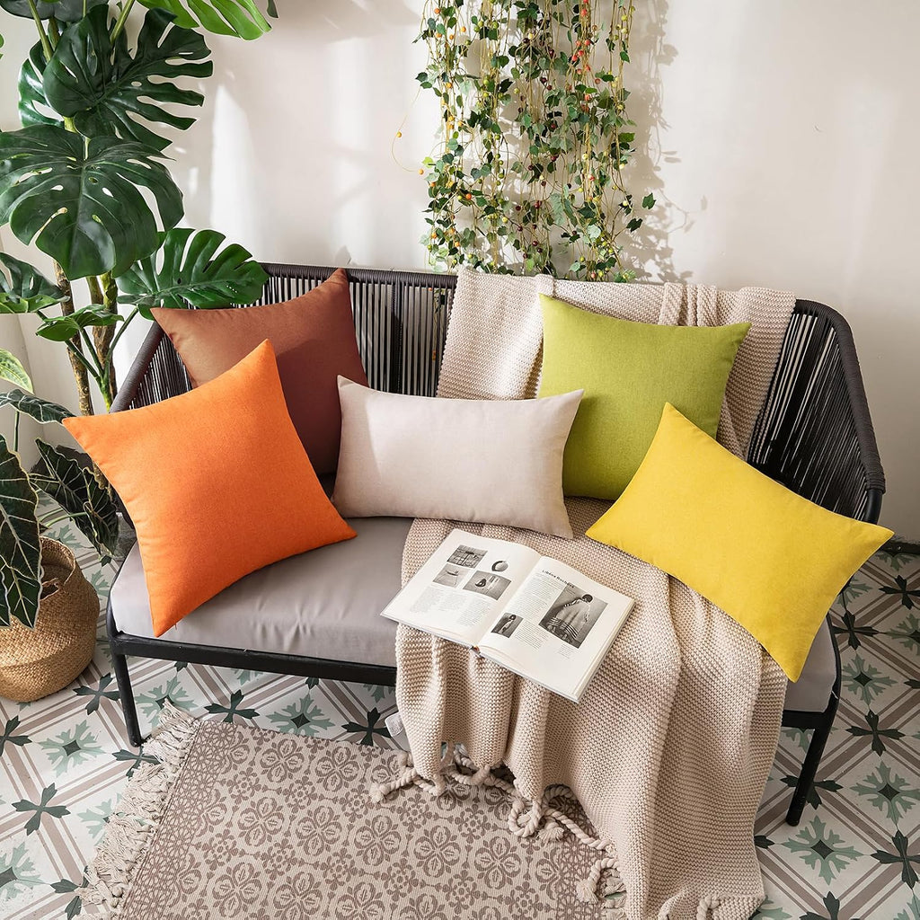 MIULEE Decorative Outdoor Pillow Covers Fall 18x18 Orange