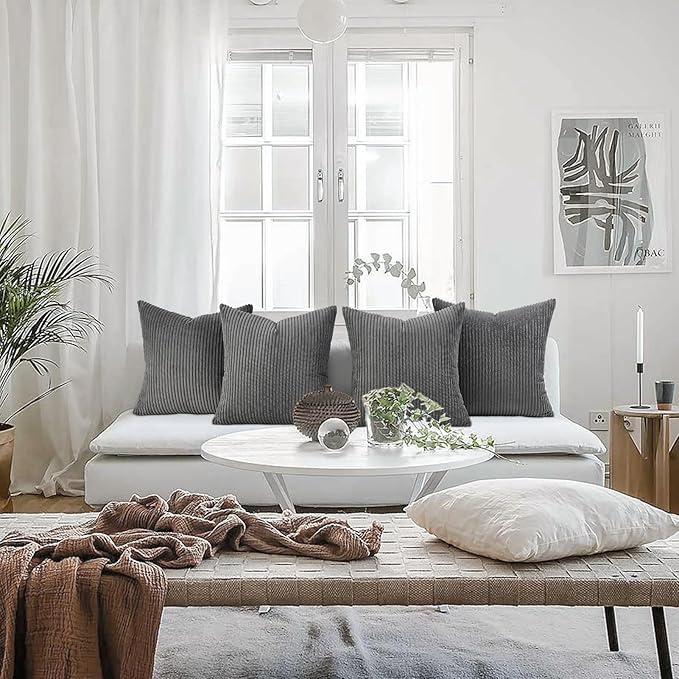 Topfinel Decorative Grey Throw Pillow Covers Cushion Cases, Mix and Match - Image 5
