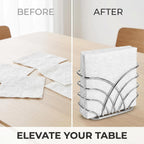 Napkin Holder for Table, Silver Iron Upright Paper Dispenser