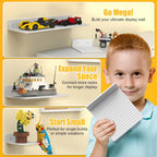 BlissBox 12Pack Floating Shelves for Wall Compatible with Lego Bricks,White