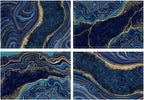 Modern Table Placemats Set of 4 Abstract Leaf Place Mats Colorful Table Mat