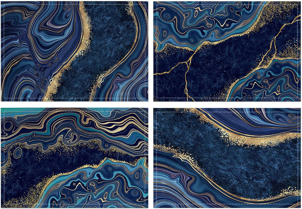 Modern Table Placemats Set of 4 Abstract Leaf Place Mats Colorful Table Mat