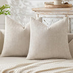 MIULEE Pack of 2 Couch Throw Pillow Covers 16x16 Inch Neutral Beige Modern Boho by MIULEE