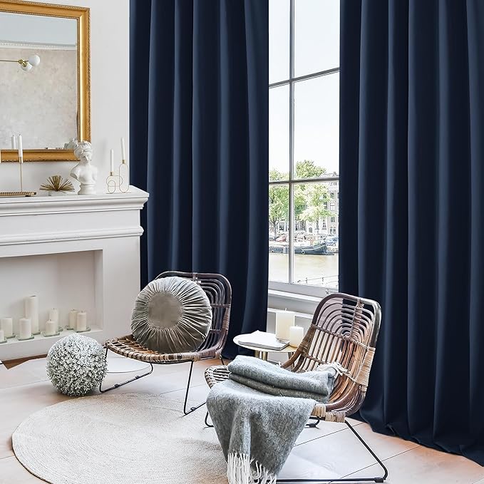 Deconovo Solid Back Tab Curtains Blackout Curtains Thermal Insulated Drapes and - Image 4