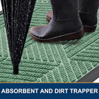 Smiry Front Door Mat Outside Entrance, Heavy Duty Sturdy Natural Rubber Doormat - Image 3