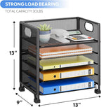 Simple Trending 5 Tier Paper Organizer, File Organizer for Desk, Black