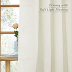 NICETOWN Off White Curtains Linen Blend - Image 2
