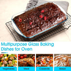 NUTRIUPS 9x13 Glass Baking Dish for Oven