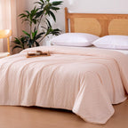 Amazon Basics Cooling Comforter, Soft Lightweight Waffle Weave Blanket for Hot Sleepers, Summer & All Season Bedding to Keep Cool for Night Sweats, 68"x90", Twin, Pink
