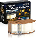 Attendance Simulator - DIY Home Security System That Casts Shadows on Curtains or Walls to Deter burglars Before They Try to Break in - Security Light for Home Safety - Wood-Look Beech