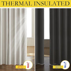 NICETOWN Snowbound Vintage Linen 100% Blackout Curtains - Image 3