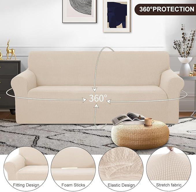U-NICE HOME Stretch Couch Cover Sofa Cover Washable Sofa Slipcover Furniture - Image 3