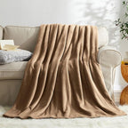 KMUSET Brown Fleece Throw Blanket - Image 3