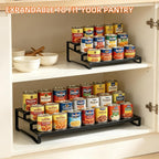 Expandable Can Organizer for Pantry, 3-Tier Adjustable Metal Can Rack