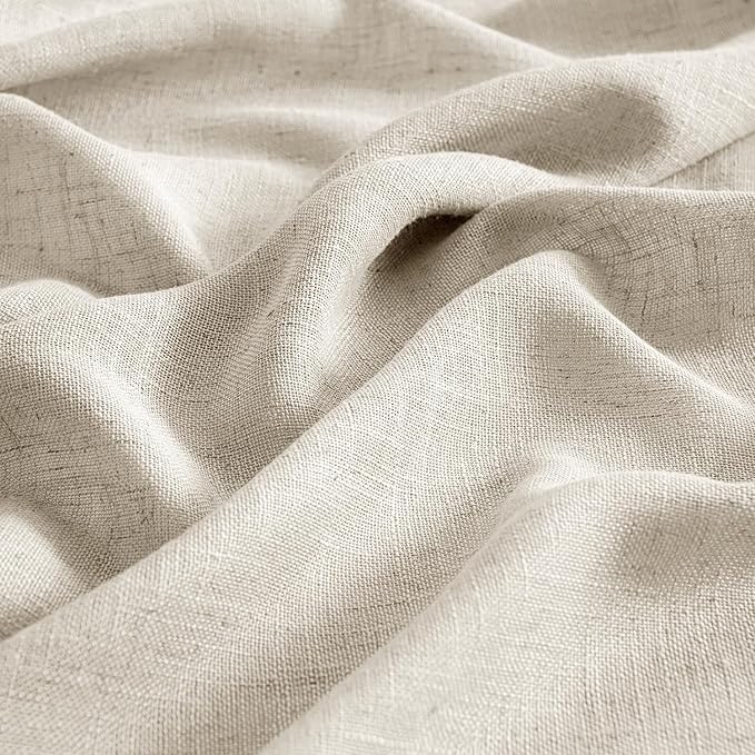MIULEE Cream Linen Curtains 108 Inches Long 2 Panels - Image 4