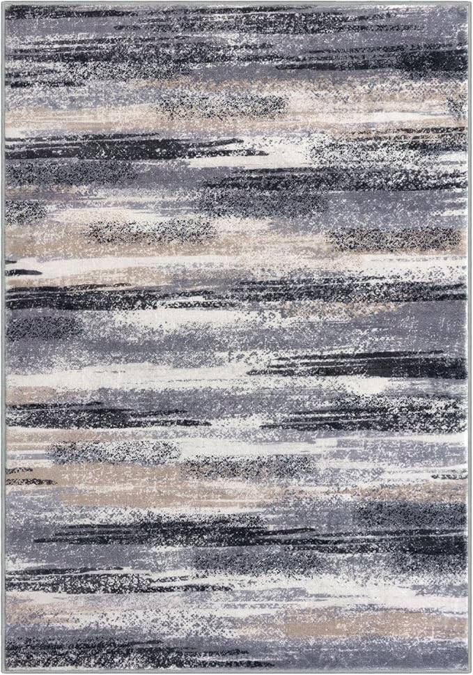 Lansny Modern Abstract 5x7 Machine Washable Area Rug Non-Slip Soft Bedroom - Image 9