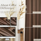 Nanspring Caramel Brown Linen Curtains - Image 3