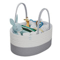 Diaper Caddy Organizer for Baby Nursery Basket with Handle Lid | Nursing bag with Changing Table Organizer Cart | Newborn Caddy | Grey Large size