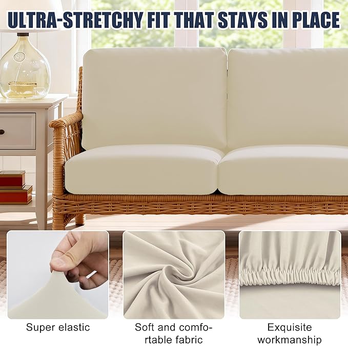 Patio Stretch Cushion Covers, Chair Cushion Covers& Sofa Replacement Slipcovers - Image 3