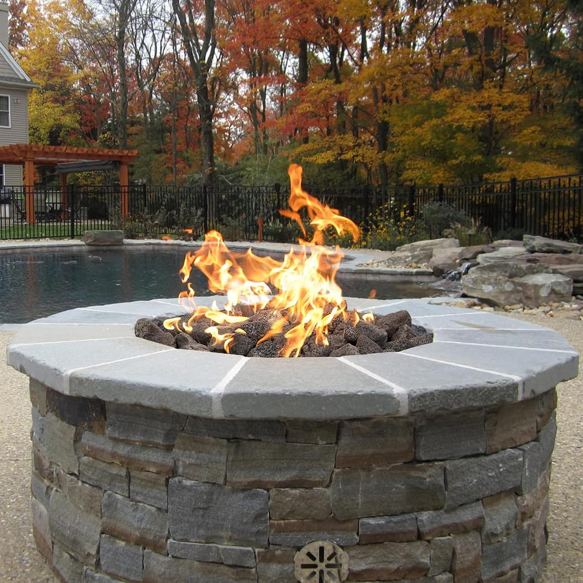 Onlyfire 10Lbs Large Black Lava Rock for Fire Pit/Fireplace/Landscaping