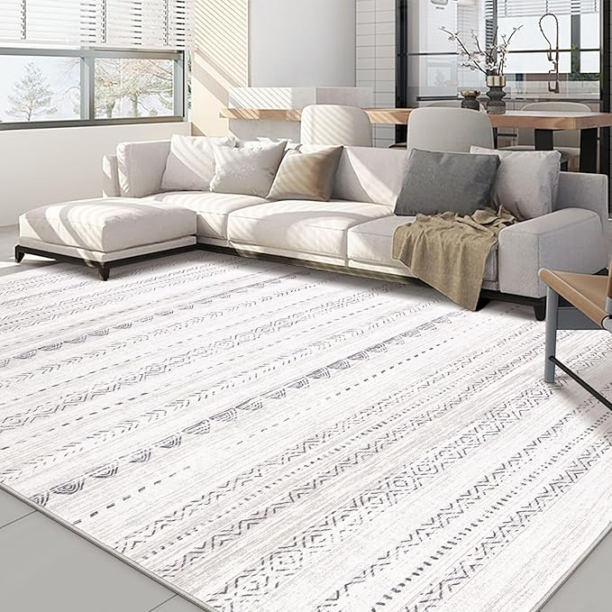 Nakagishi Area Rugs 9x12 Living Room: Washable Boho Large Neutral Modern Soft by NakagishiAreaRug