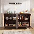 Tribesigns Set of 2 Rattan Sideboard, 59” Buffet Cabinet with Storage