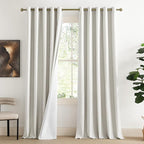 NICETOWN Extra Long Linen 100% Blackout Curtains 102 inches Length 2 Panels Set by NICETOWN