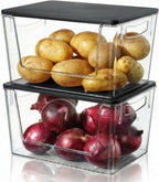 Pantry Organizers Storage, 2 Pack Large Clear Storage Bins