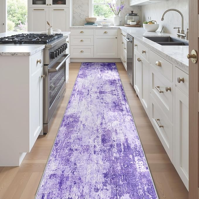 Washable Area Rugs 2'x8' Non-Slip Modern Abstract Soft - Image 2
