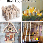 6 Pack Birch Logs Decorative Birch Branches Natural Birch Log for Decoration,Crafts,DIY, Fireplace Decor Firewood(Birch Logs:2.3"-3.2" Dia. x 16.5" Length)