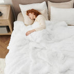 Bedsure GentleSoft Fluffy White King Size Blanket - Image 7