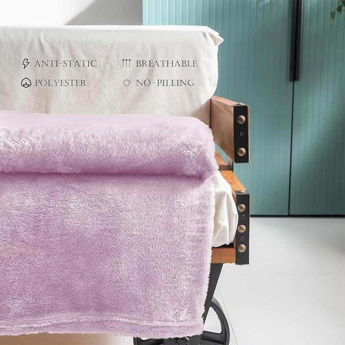 Exclusivo Mezcla Plush Fuzzy Fleece Throw Blanket Extra Large, Super Soft - Image 5