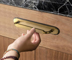 Goo-Ki 2 Pack Brushed Bronze Cabinet Pulls with Backplate/Spacer, 5 Inch Hole Center Brass Bronze Drawer Handles Zinc Alloy Kitchen Hardware