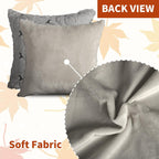 Fall Pillow Covers 18x18 Set of 2 Gray Pumpkin Decorations for Home