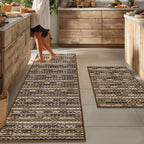 BSICPRO Kitchen Rugs Sets of 2, Non Slip Kitchen Mats for Floor, Brown