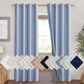 NICETOWN Stone Blue Vintage Linen 100% Blackout Curtains by NICETOWN