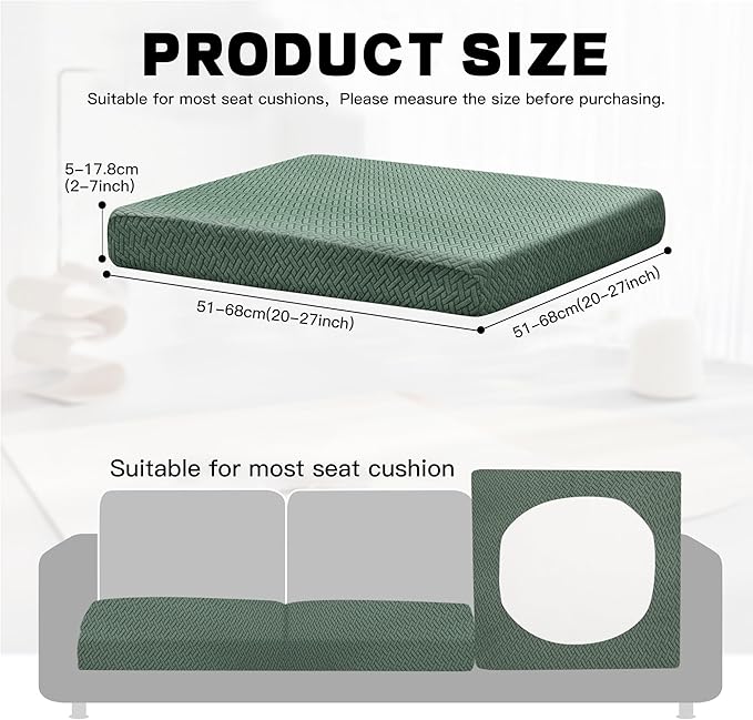 8Pcs Outdoor Cushion Covers, Patio Cushion Covers, Stretch Elastic Slipcovers - Image 2
