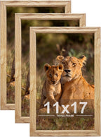 8x10 Picture Frame set of 3,Woode Frame Rustic White Wall Hanging or Tabletop, 8 by 10 Wall Gallery Poster Photo Frame with Shatter Resistant Plexiglass,best gift