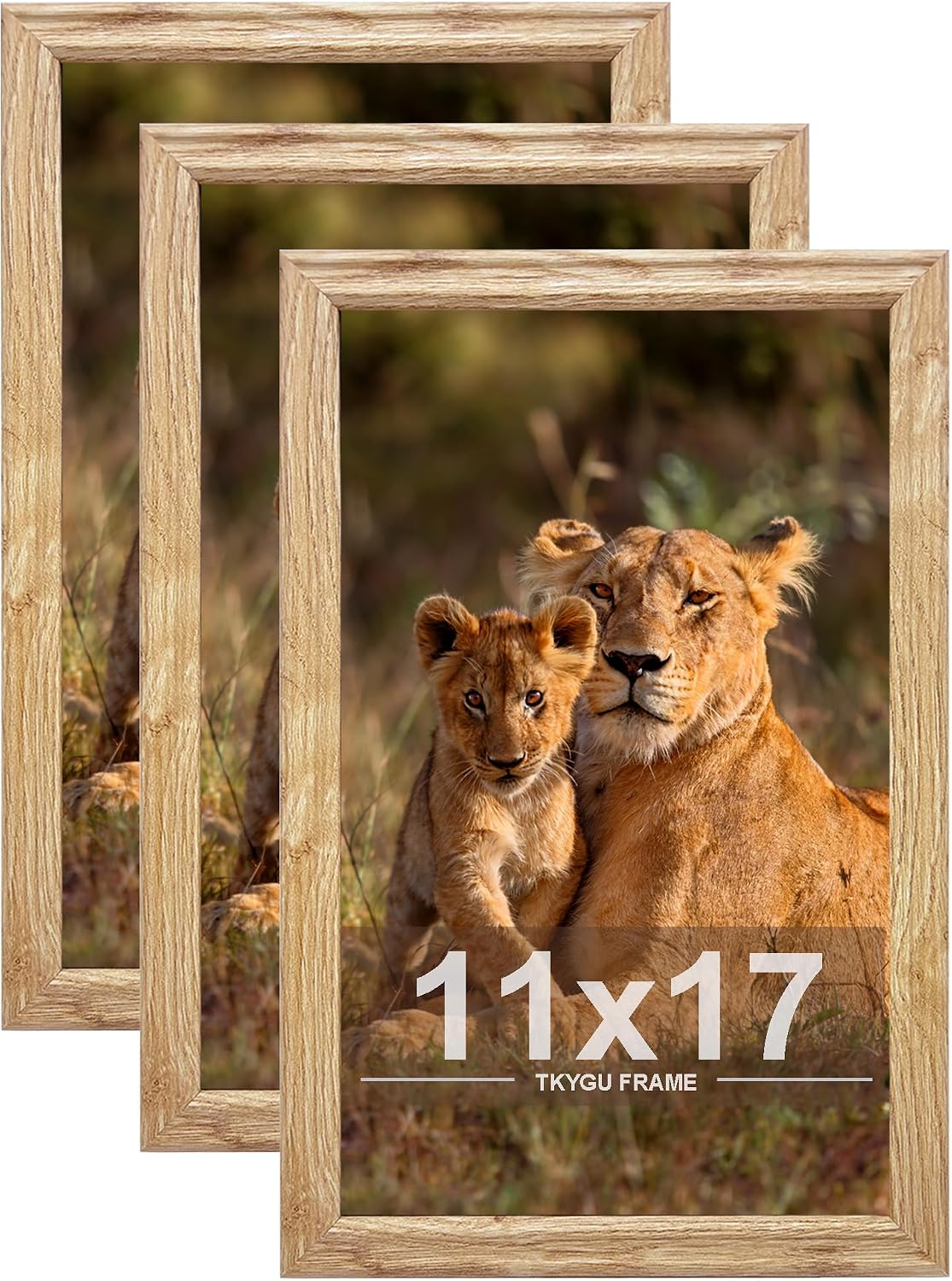 8x10 Picture Frame set of 3,Woode Frame Rustic White Wall Hanging or Tabletop, 8 by 10 Wall Gallery Poster Photo Frame with Shatter Resistant Plexiglass,best gift